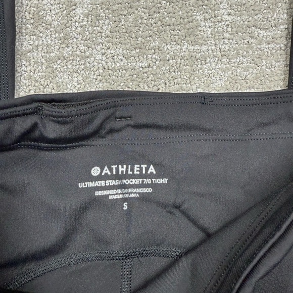 Athleta Ultimate Stash Pocket 7/8 tight Black Work Out Womens Size Small - Picture 2 of 6